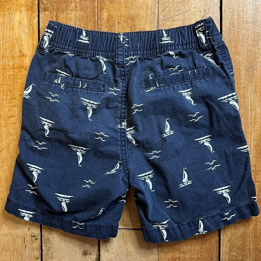 Gymboree Boys size 18 to 24 months Blue Cotton Shorts sailing nautical summer